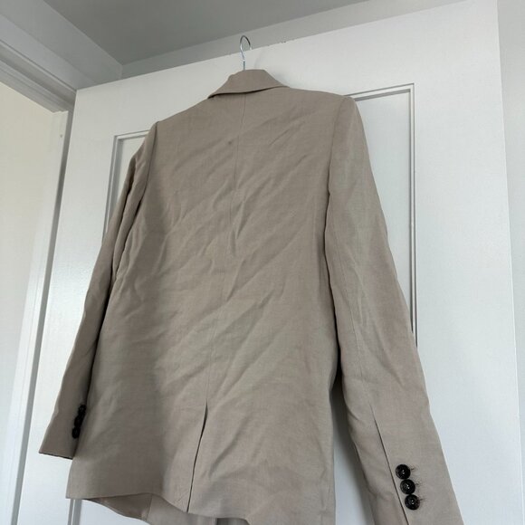 NWT Anine Bing Diana Blazer Jacket Oversized Linen Blend Sz XS Beige - Picture 7 of 8